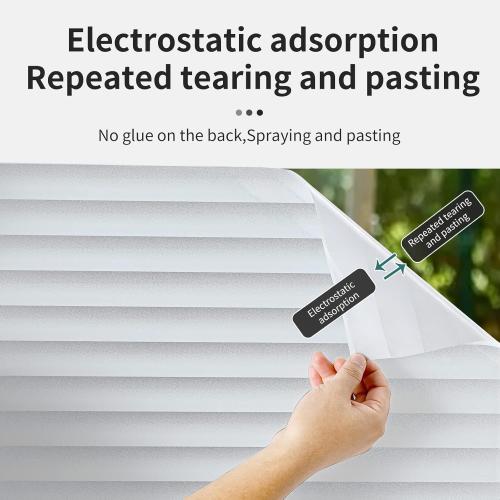 Window Privacy Film with Installation Tools, Blinds Pattern, Static Cling, Anti UV, Heat Control, Ideal for Home Shower Office Glass Door (Blinds Pattern, 35.4X78.7Inch)