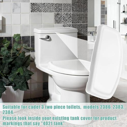 735121-400.020 Cadet 3 Porcelain Toilet Tank Lid, Compatible with standard 12 Inch Rough Tanks, White