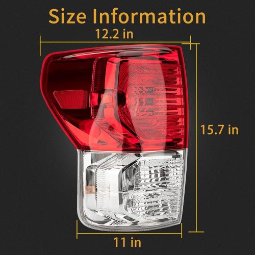 Tail Light Assembly Compatible With 2010-2013 Toyota Tundra Left Driver Side Rear Brake Lamps Wiring Harness Replaces# 815600C070 815500C090 815600C090 TO2800165 TO2800183