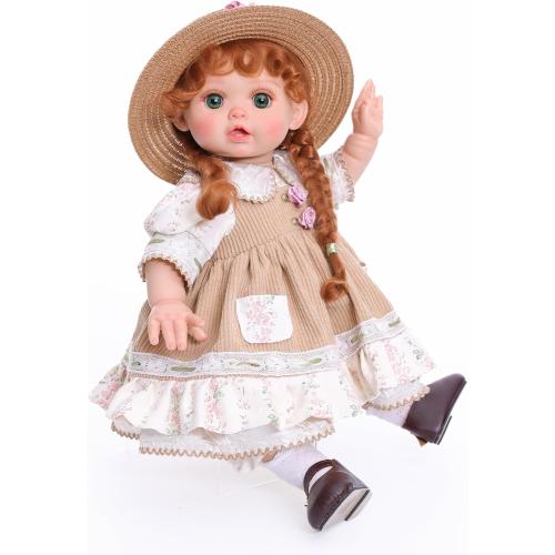 Reborn Baby Dolls – 18 Inch Realistic Reborn Toddler Doll Country-Inspired Girl with Braided Hair, Straw Hat & Floral Layered Dress, Gifts for 3  Year Old Girls, Collectors