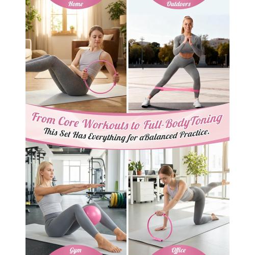 Pilates Ring, Silicone Magic Pilates Rings, Lightweight & Durable Flexible Fitness Circle Exercise Equipment for Toning Arms, Thighs,Legs, Core,Yoga & Physical Therapy