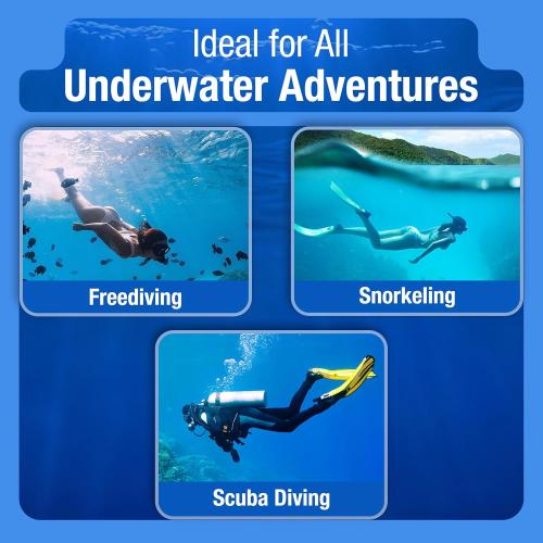 BLACK Dry Snorkel with Purge Valve - Snorkel Gear for Adults with Comfortable Silicone Mouthpiece & Quick Release Clip - Scuba Diving, Snorkeling, Freediving, Spearfishing, Swimming