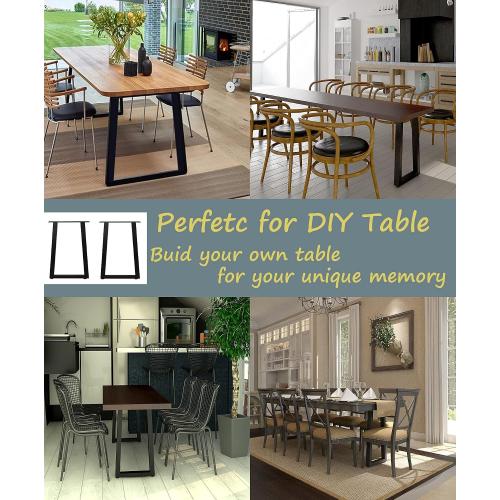 Metal Table Legs For Heavy Duty Square Tube Desk Frame Modern Dining Table/Coffee Table Legs,Set of 2(U)
