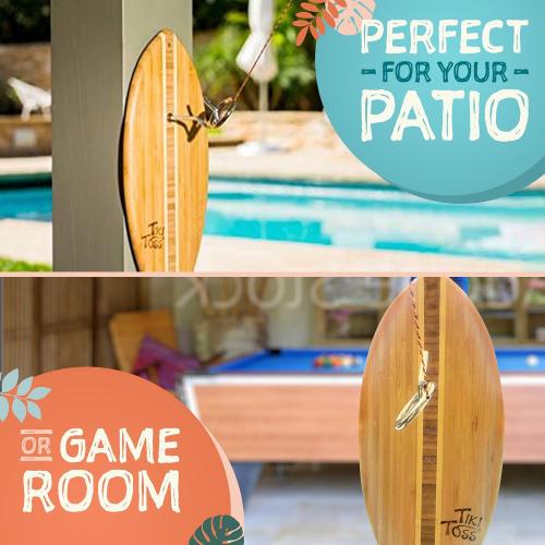 Tiki Toss Ring Toss Game for Adults - Hook and Ring Games with String and Hooks for Indoor/Outdoor Use, Man Cave Decor & Stuff, Gifts for Men/College - Standard or Deluxe 12.3 / Tiny 5