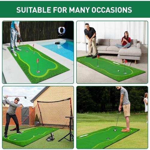 Golf Putting Green 5 x 12ft/5 x 10ft Outdoor Large Practice Putting Green Professional Golf Putting Mat