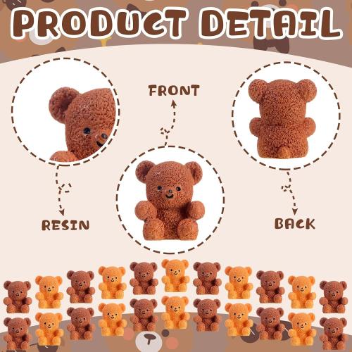 Yousoontic 50 Pcs Resin Bear Cute Miniature Bear for Stuffer Gifts Mini Animal Figures Ornaments for Birthday Cake Decor DIY Wedding Party Favor Supplies Stuff Accessories Gift