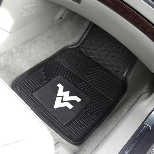 Fanmats West Virginia University Mountaineers Set of 4 Car Mats for Cars, SUV, Pickups - All Weather Protection, Deep Reservoir Design, Universal Fit - 3D NCAA Team Logo-29”x17” Front-14”x17”Rear Mat