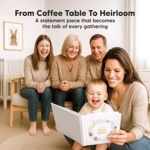 Keepsake Baby Memory Book, Girl, Boy - Beautiful First 5 Year Journal Book, 100 Pages Newborn Milestone Scrapbook, From Pregnancy to Age 5, First Time Mom Gifts for Baby Shower, Gender Neutral (Muse)