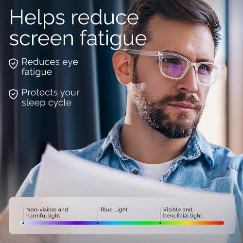 livho Blue Light Blocking Glasses, Computer Reading/Gaming/TV/Phones Glasses for Women Men,Anti Eyestrain & UV Glare
