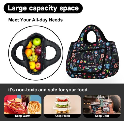 Lunch Bag for Women Soft Neoprene Lunch Bag Lightweight, Thermal Insulated and Reusable Lunch Bag for Women Men