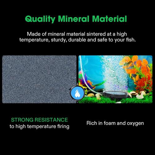 VIVOSUN Air Stone Disc 4 x 4 Inch with Shell and Sucker for Aquarium, Fish Tank and Hydroponics Air Pump