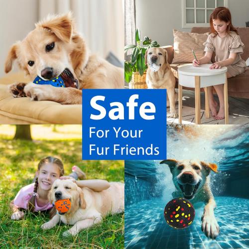 Beieverluck 12 Pack Dog Tennis Balls for Aggressive Chewers, Indestructible Dogs Toy Balls for Large Medium Small Dog Fetch Game, Water Play & Teeth Cleaning