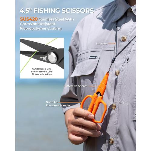 KastKing SteelStream Fishing Tool Set, Fishing Gear - Corrosion Resistant Fishing Pliers, Fillet Knife, Fishing Scissors, Fish Lip Gripper, Multi-Functional Jaw, Fishing Gifts for Men