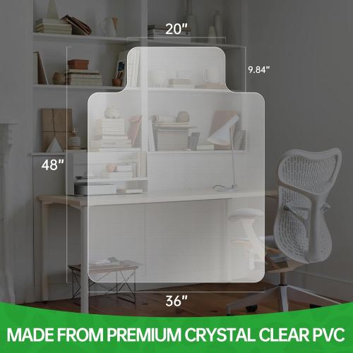 Office Chair Mat for Hardwood Floor, 48 x 36 Clear Desk Chair Mat for Hard Floors, Easy Glide Computer Chair Floor Mat for Home Office Rolling Chairs