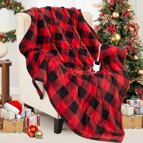 HomeMate Electric Blanket Heated Full Size - 72“x84“ Ultra Soft Cozy Flannel Heating Blanket with 10 Fast Heat Levels 8 Hours Auto Off Over-Heated Protection ETL Certification Keep Warm in Home Office