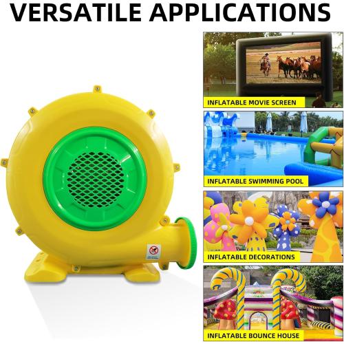 Air Blower, 480W 0.64HP Bounce House Blower, Portable Inflatable Bubble HOU-se Blo-wer, Perfect for Inflatable Bounce House, Bouncy Castle, Jumper, Water Slid, Corded(480 Watt 0.6HP)