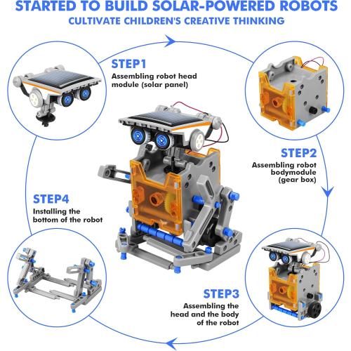 Bottleboom STEM 13-in-1 Education Solar Power Robots Toys for Boys Age 8-12, Educational Toy Science Kits for Kids Experiment Robotics Set Birthday Gifts for 8 9 10 11 12 Years Old