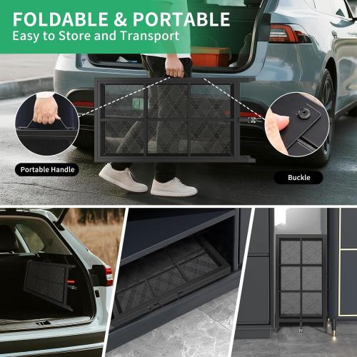 Dog Ramp for Car, 74 X 20 Dog Car Ramp for Large Dogs SUV Truck, Outdoor Folding Portable Large Pets (Up to 250LBS) Car Steps for Truck SUV Van Stairs with Non-Slip Surface, 250lb Capacity