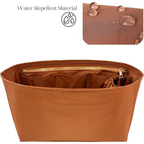 Organizer for Tote Boat, Small/Medium/Large/Extra-Large, Nylon Bag Insert, Water Resistant Material (Large, GoldBrown)
