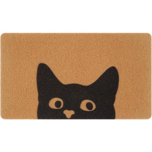 Door Mat Outdoor Indoor Welcome Mats, Cute Cat Front Doormat, Non Slip Durable Entrance Rugs for Front Door, Inside Outside Entry, Porch, Resist Dirt, 17 x 30, Easy to Clean