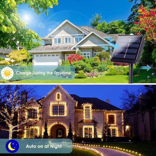 Extra-Long 144FT Solar String Lights for Outside, 2 Pack 400LED Solar Fairy Lights Outdoor Waterproof, Copper Wire with 8 Modes Solar Twinkle Lights for Tree Garden Party Patio Xmas Decor (Warm White)