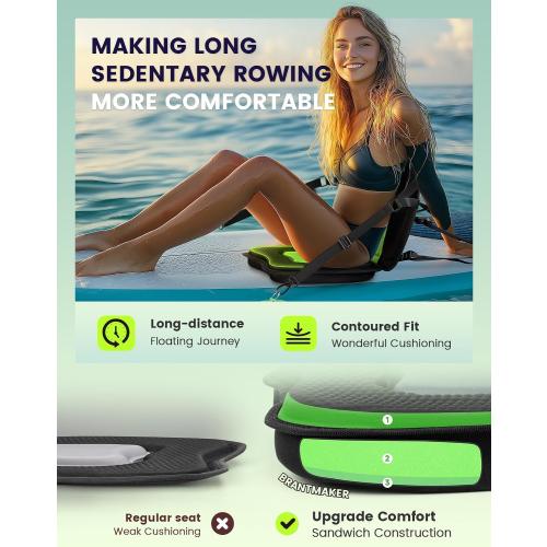Kayak Seats with Back Support, Paddle Board Seat, Universal Thicken Cushion for Inflatable Paddleboard, Sup, Canoe, Ocean Kayak