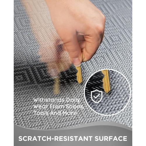 Ophanie Kitchen Mats for Floor, 3/4 Inch Thick Kitchen Rugs, 20x48 Anti Fatigue Standing Cushioned Mat, Waterproof,Comfort Ergonomic Mat for Office, Home, Sink, Grey Non-Slip Bottom