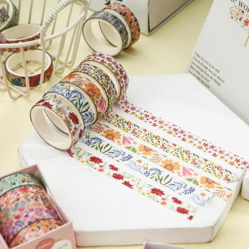 Flowers Washi Tape Set 60 Rolls Floral Patterns Decorative Skinny Blooms Masking Tapes for Arts, DIY Crafts, Journals, Planners, Scrapbook, Wrapping (Summer)