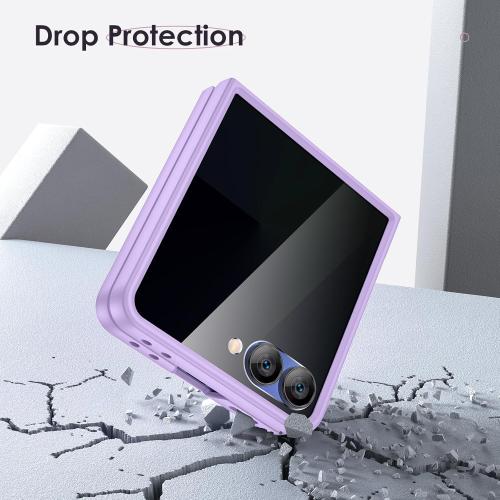 Maxdara for Z Flip 7 Glitter Case, Samsung Flip 7 Magnetic Case with Privacy Screen Protector Slim Cover Support Wireless Charging, Purple (Privacy Screen)