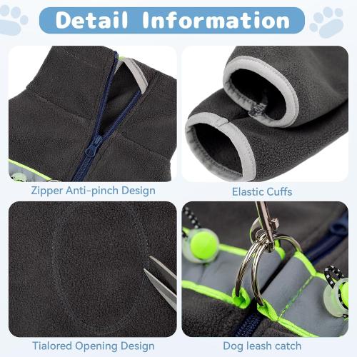 Dog Fleece Onesie Clothes, Dog Pajamas Dog Surgery Recovery Suit for Puppy, Small Dog Pjs Warm Coat for Male and Female Dogs(Dark Pink Size S-M)