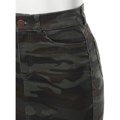 Soze L A2Y Women's Slim Fit Rayon Knee Length Unhem Back Slit Denim Jean Pencil Skirt