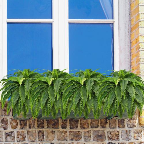 2pack 33 Inch Fake Ferns - Set of 2 Artificial Fern,35 Leaves for Each Bouquet - Indoor/Outdoor Faux Boston Fake Fern Bush Plant for Home, Office, Garden Decoration.33Inch…