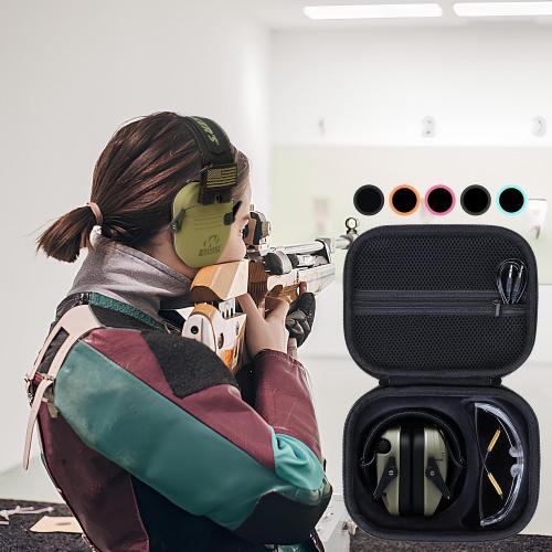 Lebakort Storage Case Compatible with Walkers Razor Slim/Howard Leight Honeywell Impact Sport/PROHEAR 066 030 Electronic Shooting Earmuffs Hearing Protection Muffs (Black   Pink Case)