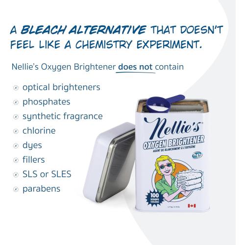 Nellie's Oxygen Brightener | Bleach Alternative Laundry Booster | 100 Loads