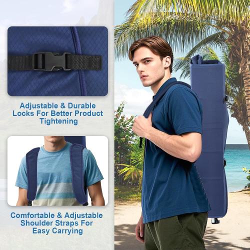 Folding Camping Chairs Canopy Outdoor: Sports Portable Beach Chair with Canopy-Lawn Beach Chairs with Umbrella for Adults-Camping Chair with Shade for Fishing Camp Heavy Duty (Regular, Navy Blue)