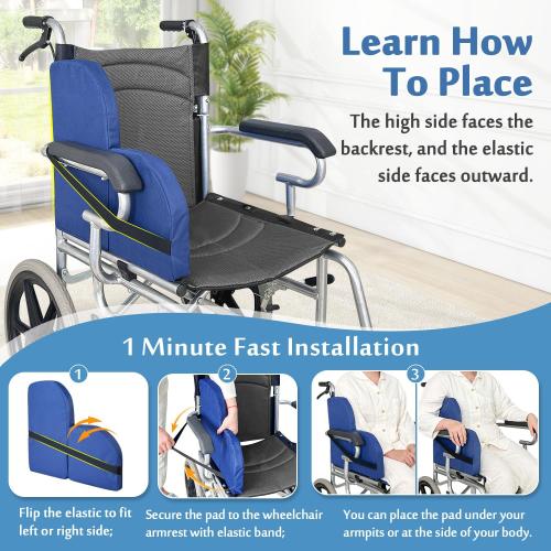 Mybow Lateral Support for Wheelchair Side Guards, Wheelchair Lateral Support Cushion, Contoured Foam Pad for Better Posture Sitting Upright, Wheelchair Side Padding for Elderly (1 Pack)