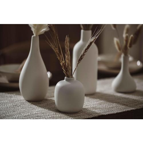 Set of 16 White Ceramic Bud Vases, Minimalist Boho Small Pampas Grass Flower Vase for Farmhouse Home Decor, Wedding Centerpiece, Shelf and Table Decoration