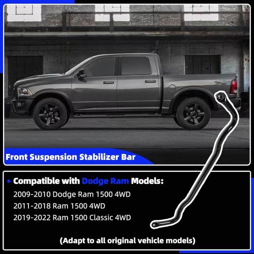 Front Sway Bar Suspension Stabilizer Compatible with Dodge Ram 1500 2009-2010 Ram 1500 2011-2018 Ram 1500 Classic 2019-2022 Replaces#55398938AC