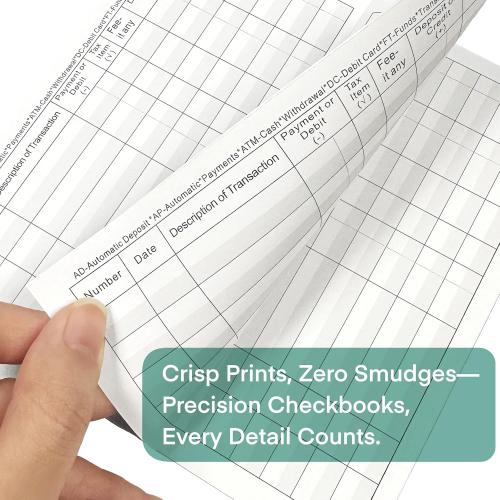 6×3 Thick Paper Check Registers for Personal Checkbook - Blank Ledger Transaction Registers for Personal or Business Bank, Saving Account, Deposit & Credit Card (12)