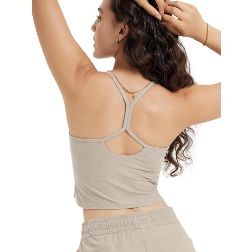 Size large Beyond Yoga Women's Slim Racerback Cropped Tank – Stratum Tech Sports Bra, Ultra Soft UPF 50  Cami Top with Built-in Bra