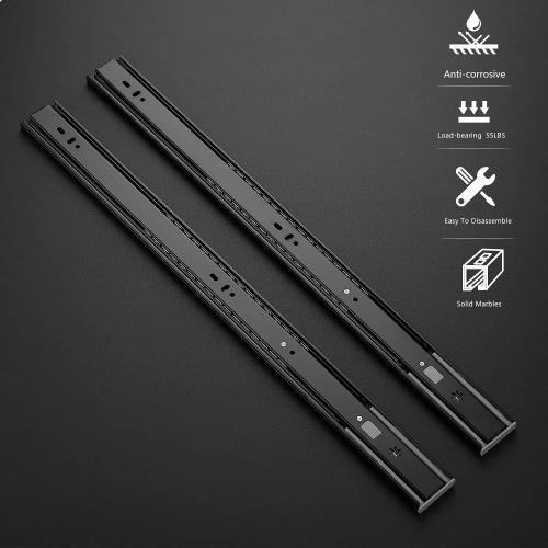 Ravinte 22 Inch Soft Close Drawer Slides 10 Pairs 20 Pack Black Full Extension Ball Bearing Drawer Glide Side Mount