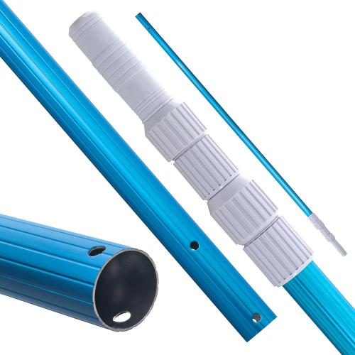 U.S. Pool Supply 12 Foot Swimming Pool Pole Telescopic - Aluminum Pool Skimmer Pole Net, Rake, Brush, Vacuum Head Handle, Attach Cleaning Equipment Accessories, Adjustable 3 Piece Expandable Extension