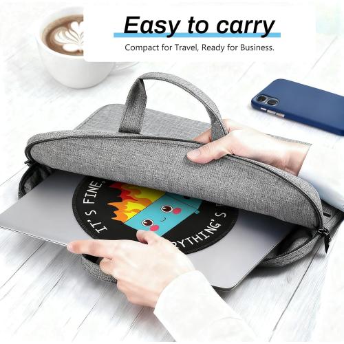 Dumpster on Fire Round Mouse Pad 8.6 x 8.6 Inch, Cute Funny Mousepad for Laptop Gaming, Stitched Edge Non-Slip Rubber Base, Home Office Decor Desk Accessories, It's Fine I`m Fine Everything is Fine