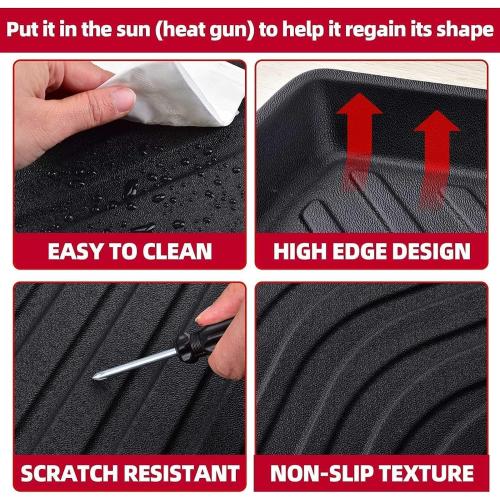 Naibeve Floor Mats for Jeep Wrangler JK 2-Door 2014-2017 - All Weather Custom Fit for Jeep Wrangler JK Floor Mats & Cargo Mats & Backrest Mats Accessories