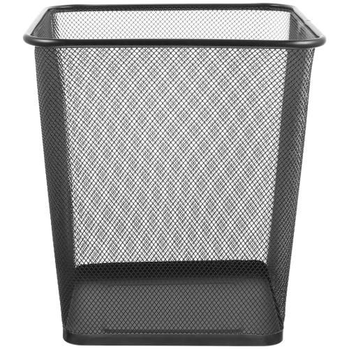 GANAZONO Black Mesh Square Trash Cans, Waste Basket with Open-Top for Office, Home, Kitchen