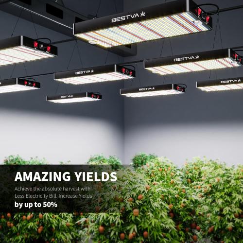Black BESTVA 2025 Upgrade DC1000 Led Grow Light with High Yield Diodes Full Spectrum LED Grow Lights for Indoor Plants Greenhouse Veg Bloom Light Hydroponic Grow Lamp