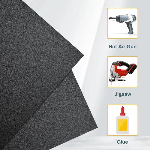 Frienda 1 Pack 48 X 96 X 1/16 ABS Black Plastic Sheet Two Sided Textured Thick DIY Materials Flexible Moldable Plastic Panel for DIY Home Decor, Automotive, Industrial, Handcrafts