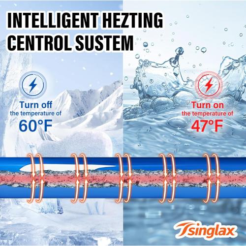 15FT 30FT Heated Water Hose for Rv,-45 ℉ Antifreeze Heated Garden Water Hose,Lead-Free & BPA-Free, Rv Freshwater Hoses with Fittings, Rv Accessories