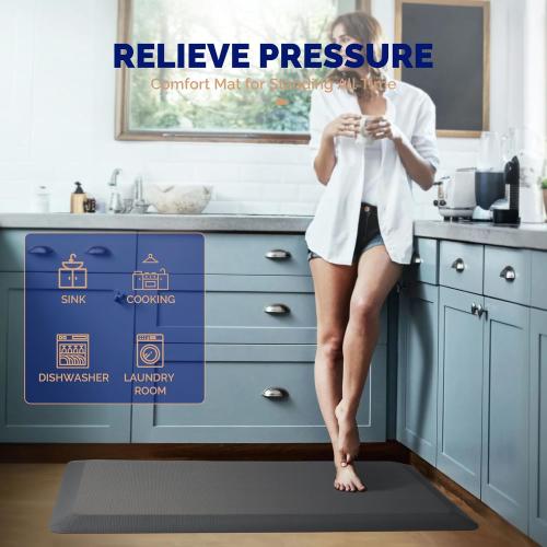 FEATOL Anti Fatigue Mat for Standing, 9/10 Extra Thick Ergonomic Standing Desk Mat, Comfort Memory Foam Standing Mat at Home,Office All Day (20 x 32, Gray, 1PC)