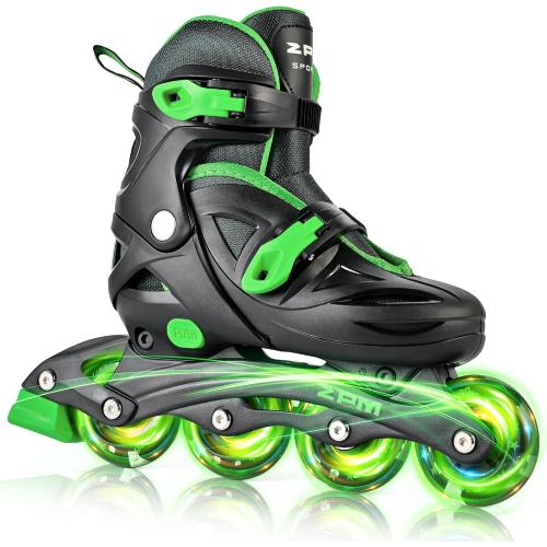 2PM SPORTS Inline Skates for Kids Girls Boys Ages 4-8 6-12 with Light Up Wheels, Adjustable Kids Roller Skates Blades for Youths Beginners